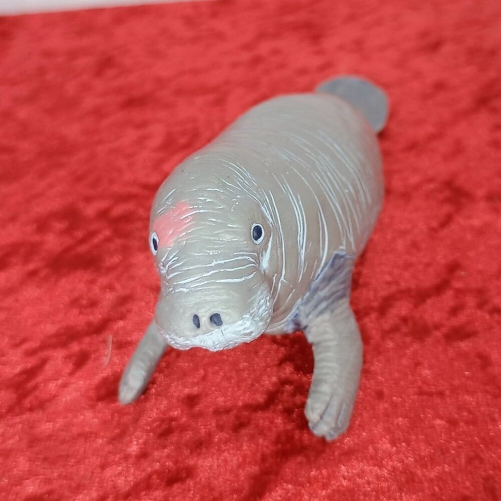 Gray Manatee Figurine 6" Plastic Animal Replica Wildlife Toy For Collectors